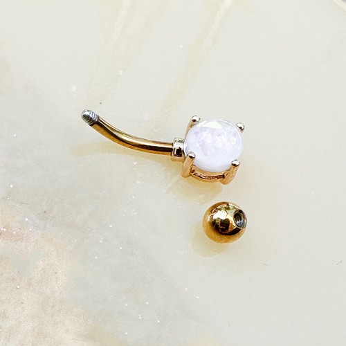 Anello pancia oro - , bianco