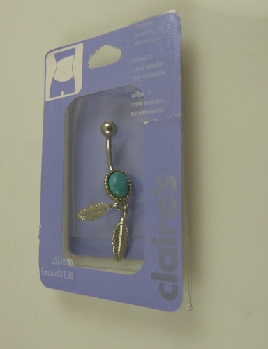 Anello ombelico pendente - , piume